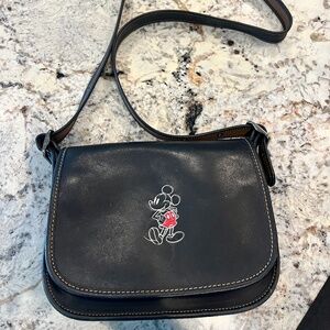 Coach X Disney Special Edition Mickey Mouse Black Leather Crossbody Bag